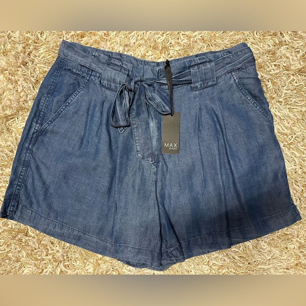 MAX linen like Denim Shorts